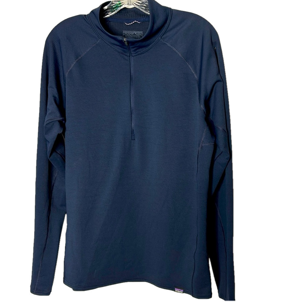 Patagonia Capilene Baselsyer,, midweight, Navy Blue Quarter-Zip Pullover, size M
